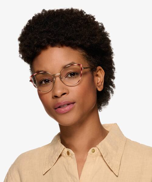 Matte Gold Tortoise Delilah -  Metal Eyeglasses