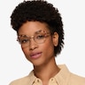 Delilah Matte Gold Tortoise MetalEyeglass Frames for Women from EyeBuyDirect