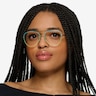 Sparkle Gradient Blue MetalEyeglass Frames for Women from EyeBuyDirect