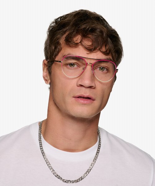 Sparkle Gradient Red MetalEyeglass Frames for Men from EyeBuyDirect