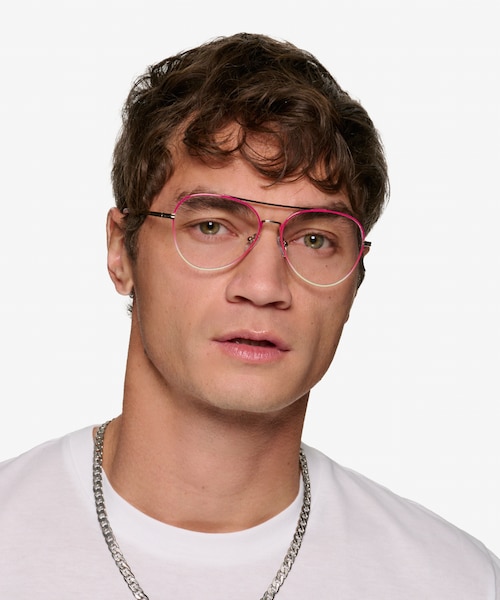 Sparkle Gradient Red MetalEyeglass Frames for Men from EyeBuyDirect