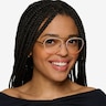 Sparkle Gradient Orange MetalEyeglass Frames for Women from EyeBuyDirect