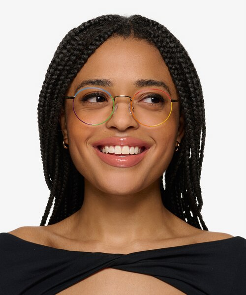 Glimmer Shiny Gold Rainbow MetalEyeglass Frames for Women from EyeBuyDirect