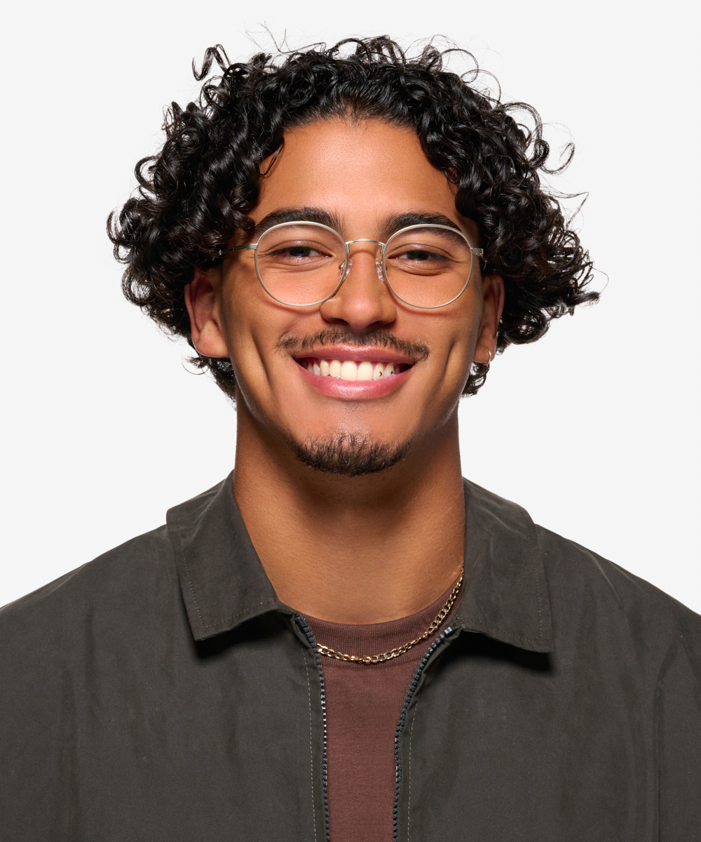 Spatter Round Matte Gold Full Rim Eyeglasses Eyebuydirect