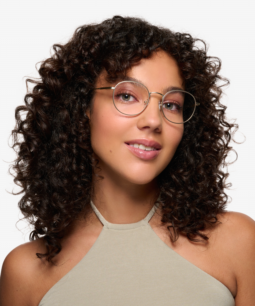 Spatter Round Matte Gold Full Rim Eyeglasses Eyebuydirect Canada