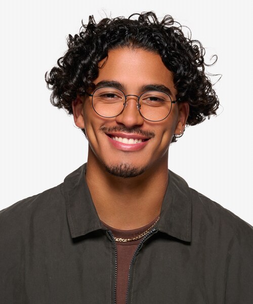 Spatter Matte Black MetalEyeglass Frames for Men from EyeBuyDirect