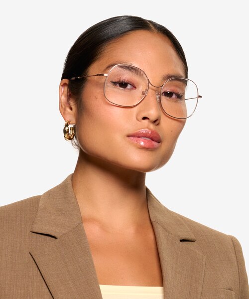 Wilbur Rose Gold MetalEyeglass Frames for Women from EyeBuyDirect