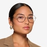 Frances Matte Silver Black MetalEyeglass Frames for Women from EyeBuyDirect