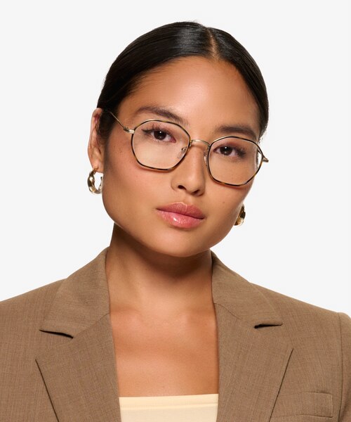 Frances Spotty Tortoise MetalEyeglass Frames for Women from EyeBuyDirect