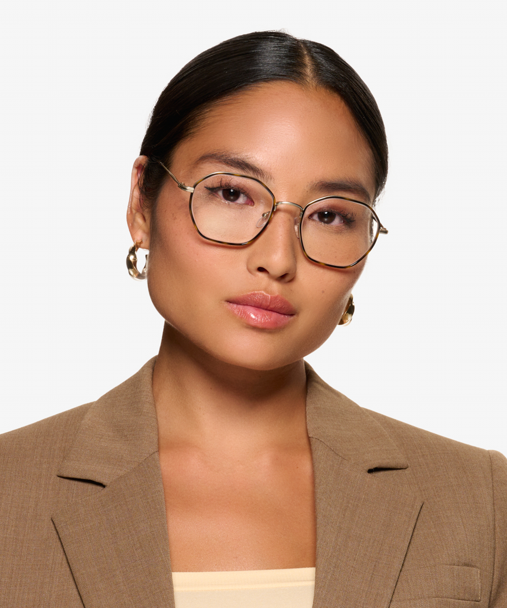 Frances Geometric Spotty Tortoise Full Rim Eyeglasses Eyebuydirect