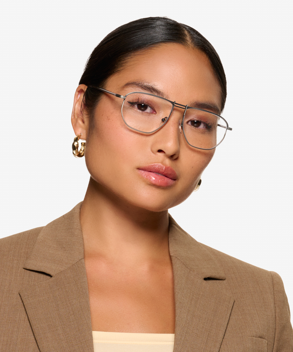 Elwood Geometric Silver Glasses for Men Eyebuydirect