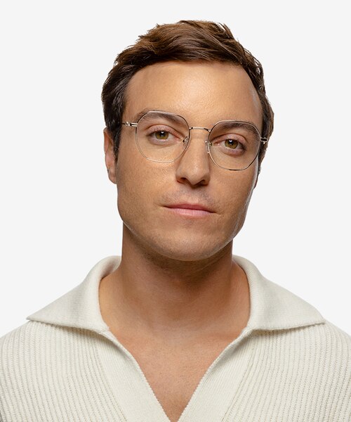 Aiko Shiny Gold MetalEyeglass Frames for Men from EyeBuyDirect