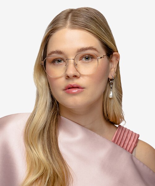 Aiko Matte Rose Gold MetalEyeglass Frames for Women from EyeBuyDirect