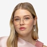 Aiko Matte Rose Gold MetalEyeglass Frames for Women from EyeBuyDirect