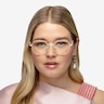 Aiko Pearly White MetalEyeglass Frames for Women from EyeBuyDirect