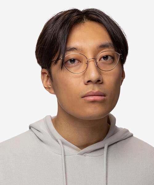 Trina Shiny Rose Gold MetalEyeglass Frames for Men from EyeBuyDirect