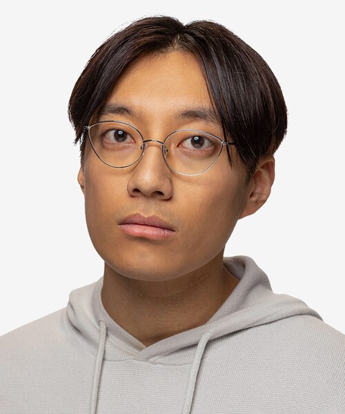 Trina Shiny Silver MetalEyeglass Frames for Men from EyeBuyDirect