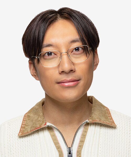 Manifest Shiny Gold MetalEyeglass Frames for Men from EyeBuyDirect