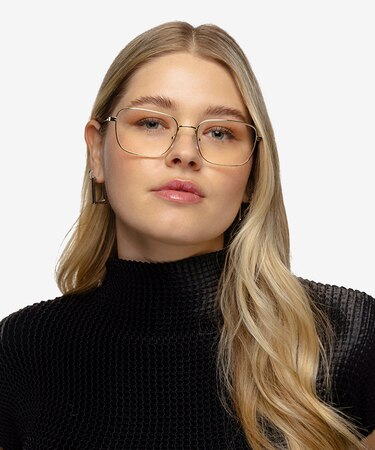 Shiny Gold Manifest -  Metal Eyeglasses