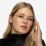 Desire Shiny Gold White MetalEyeglass Frames for Women from EyeBuyDirect