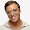 Philomena Shiny Gold White MetalEyeglass Frames for Men from EyeBuyDirect