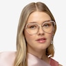 Philomena Shiny Gold White MetalEyeglass Frames for Women from EyeBuyDirect