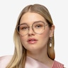 Philomena Shiny Gold MetalEyeglass Frames for Women from EyeBuyDirect