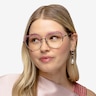 Philomena Pink Shiny Gold MetalEyeglass Frames for Women from EyeBuyDirect