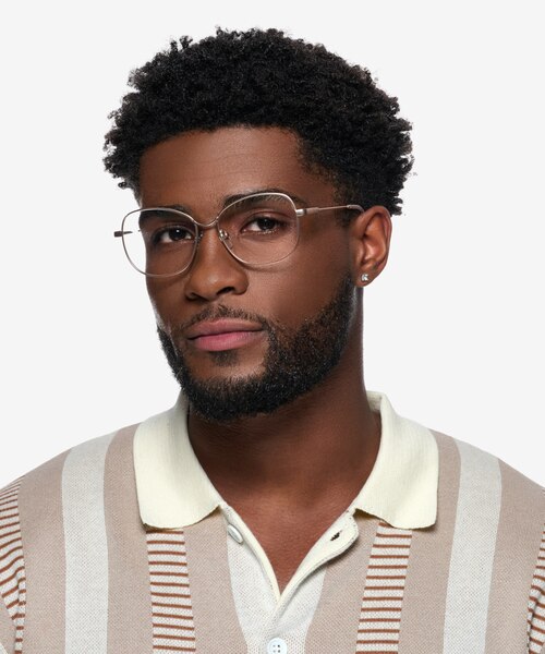 Maude Rose Gold MetalEyeglass Frames for Men from EyeBuyDirect