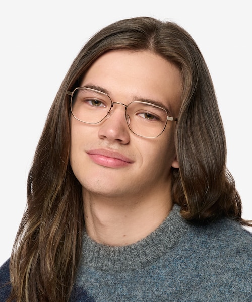 Shiloh Shiny Gold MetalEyeglass Frames for Men from EyeBuyDirect