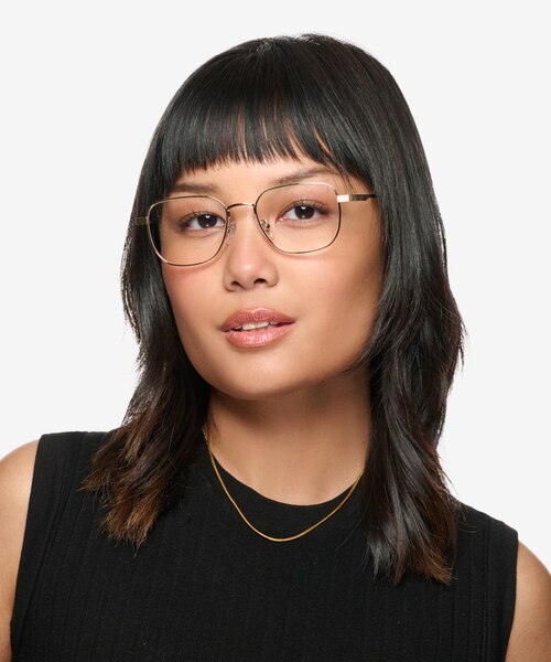 Shiloh Shiny Gold MétalMontures de lunettes de vue pour Femmes d'EyeBuyDirect