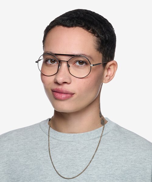 Art Silver Black MetalEyeglass Frames for Women from EyeBuyDirect