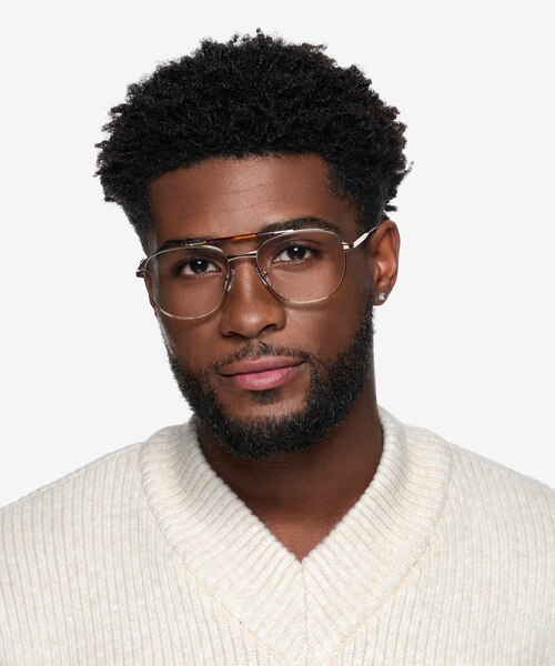 Tatum Tortoise Gold MetalEyeglass Frames for Men from EyeBuyDirect