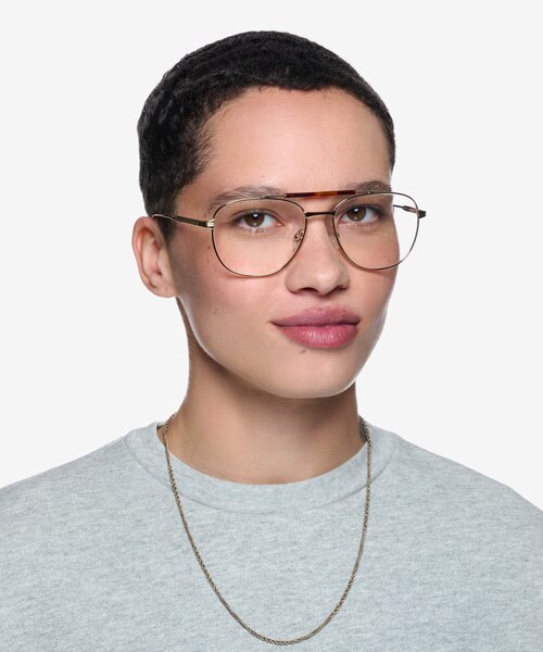 Tatum Tortoise Gold MetalEyeglass Frames for Women from EyeBuyDirect