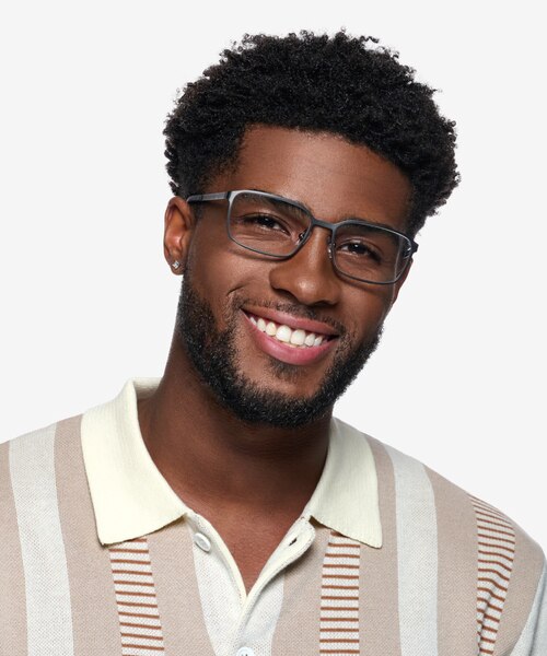 Zayn Matte Gunmetal MetalEyeglass Frames for Women from EyeBuyDirect