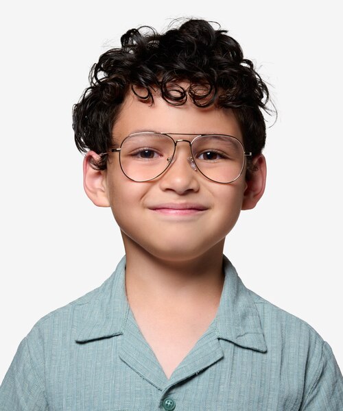 Buzz Shiny Gold MetalEyeglass Frames for Men from EyeBuyDirect