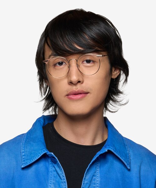 Mastery Gold Brown MetalEyeglass Frames for Men from EyeBuyDirect