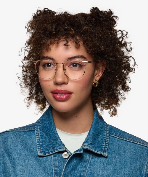 Mastery Gold Brown MetalEyeglass Frames for Women from EyeBuyDirect