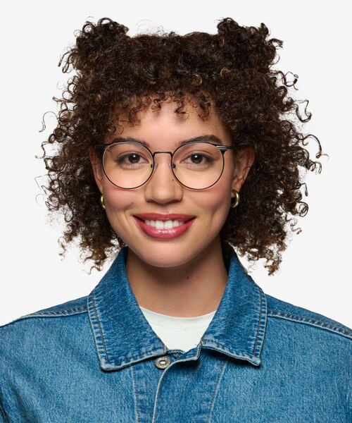 Mastery Black Silver MetalEyeglass Frames for Women from EyeBuyDirect