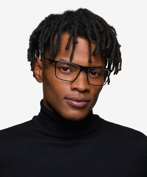 Rev Matte Black Aluminium-alloyEyeglass Frames for Men from EyeBuyDirect