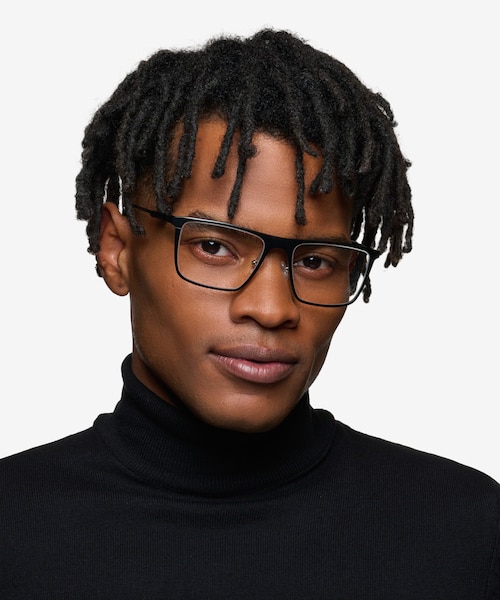 Rev Matte Black Aluminium AlloyEyeglass Frames for Men from EyeBuyDirect