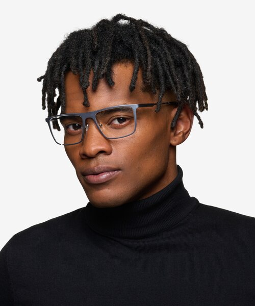 Rev Matte Gunmetal Aluminium-alloyEyeglass Frames for Men from EyeBuyDirect