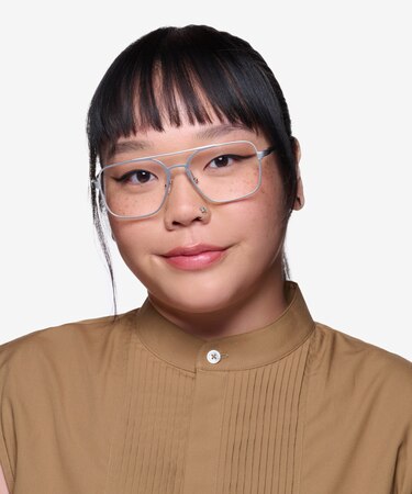 Matte Silver Amp -  Aluminium Alloy Eyeglasses