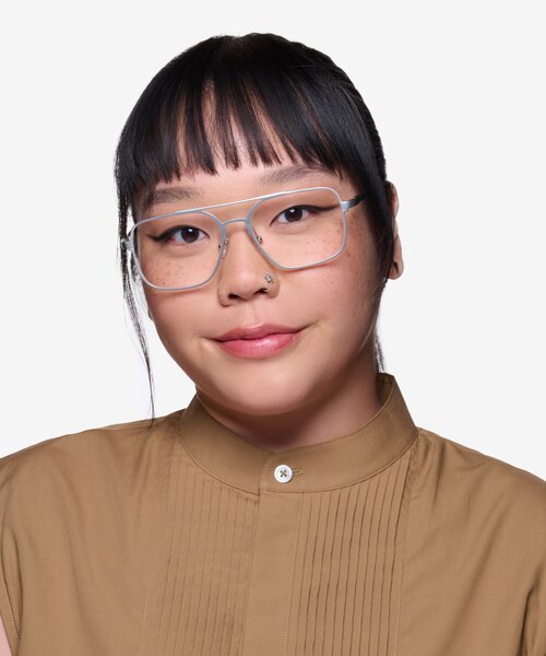 Amp Matte Silver Aluminium-alloyEyeglass Frames for Women from EyeBuyDirect
