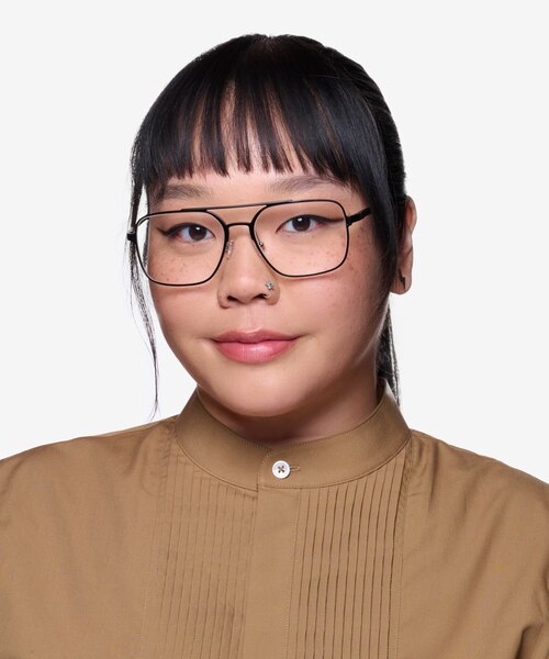 Amp Matte Black Aluminium-alloyEyeglass Frames for Women from EyeBuyDirect