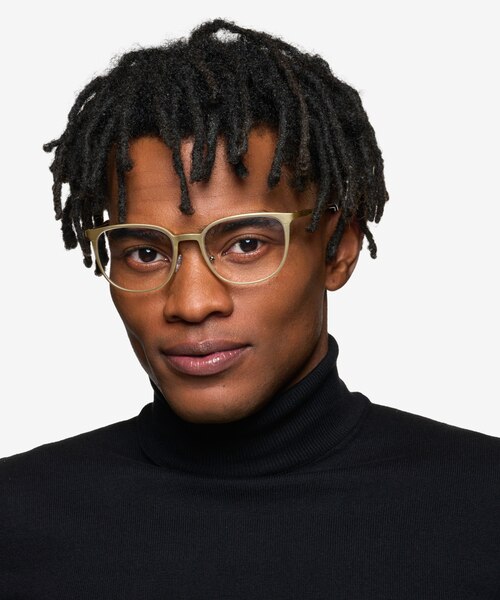 Zoom Matte Gold Aluminium-alloyEyeglass Frames for Men from EyeBuyDirect