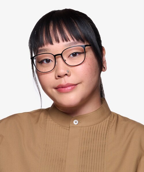 Zoom Matte Black Aluminium-alloyEyeglass Frames for Women from EyeBuyDirect