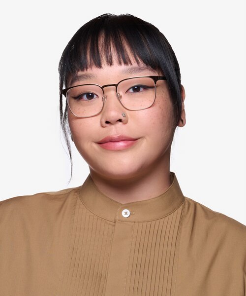 Whir Matte Gold Carbon-fiberEyeglass Frames for Women from EyeBuyDirect