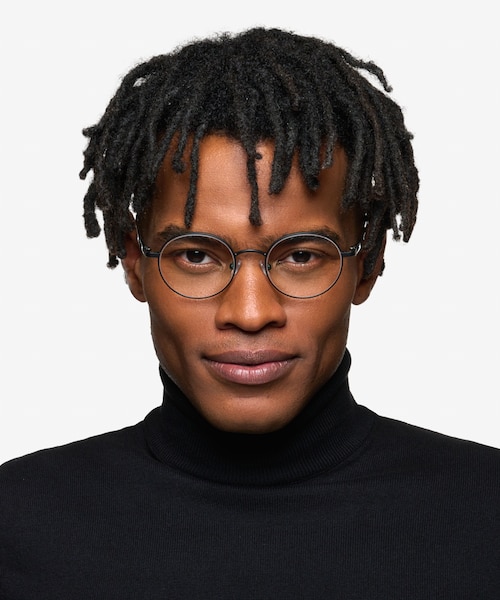 Turn Matte Black MetalEyeglass Frames for Men from EyeBuyDirect