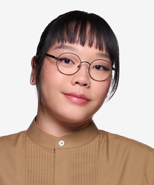 Turn Matte Black MetalEyeglass Frames for Women from EyeBuyDirect